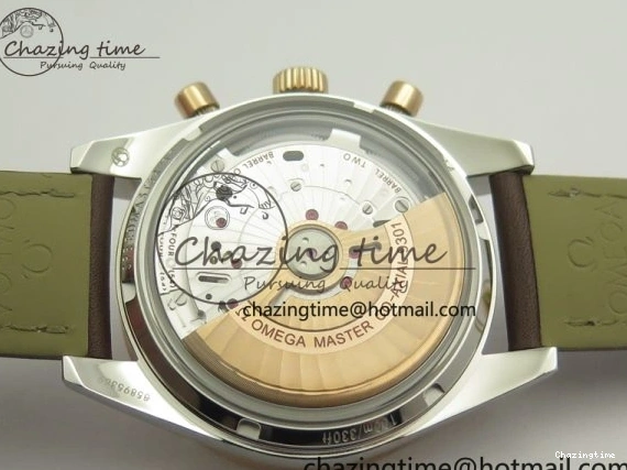 0324 Minimalist Speedmaster ’57 Co-Axial SS RG OMF 1:1 Best Edition White Dial On Leather Strap A9300 (Free Leather Strap) 8072